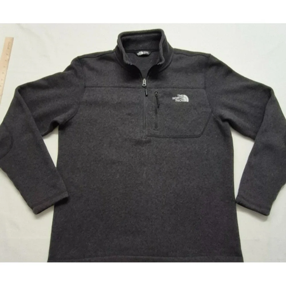 The North Face Men's Gray 1/4 Zip Fleece Pullover‎ Sweatshirt Jacket Sz. LG